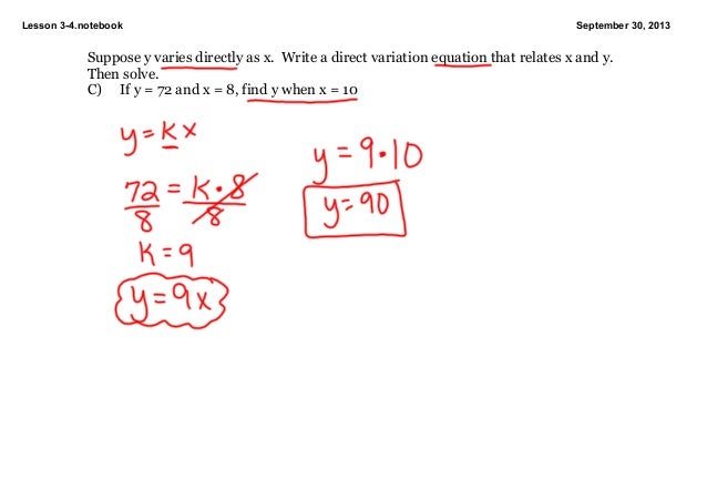direct variation definition inverse variation equation